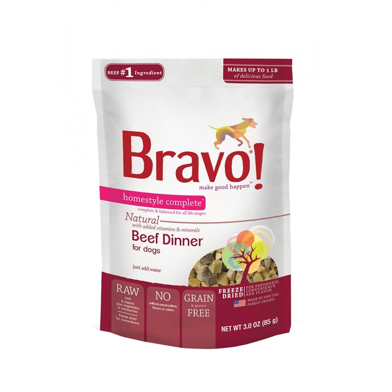Bravo! Homestyle Complete Grain Free Beef Freeze-Dried Dog Food
