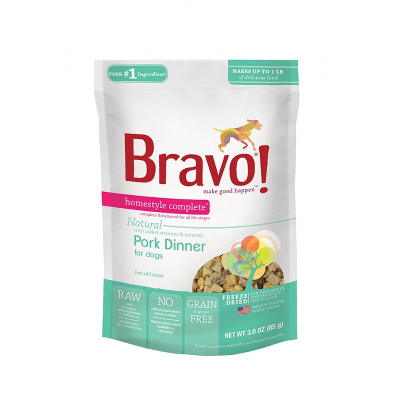 Bravo! Homestyle Complete Grain Free Pork Freeze-Dried Dog Food