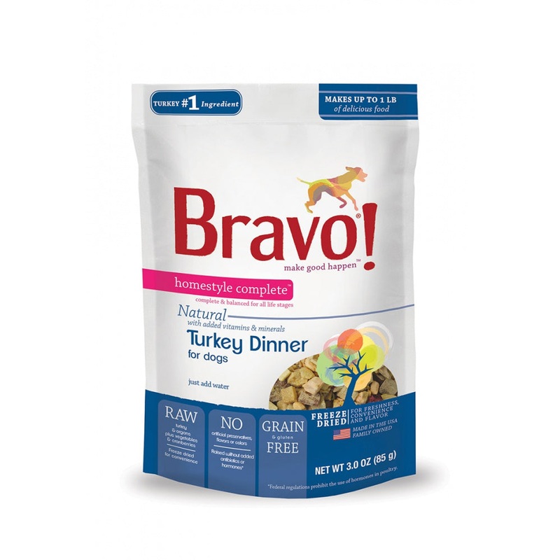 Bravo! Homestyle Complete Grain Free Turkey Freeze-Dried Dog Food