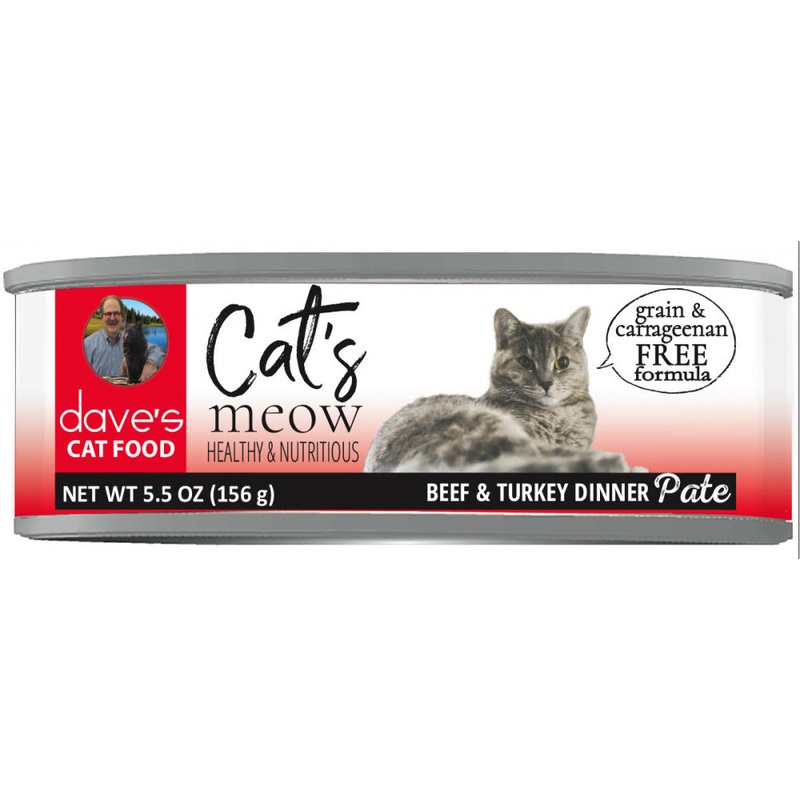 Dave’s Pet Food Grain Free Cats Meow Beef with Turkey Canned Cat Food