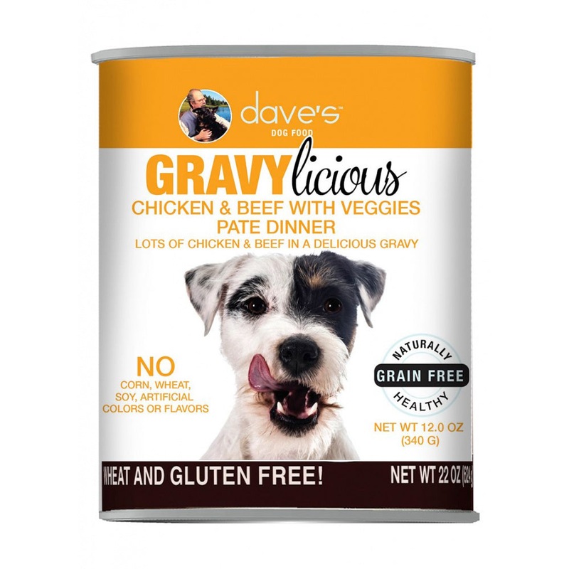 Dave’s Pet Food Gravylicious Chicken & Beef with Veggies Pate Dinner