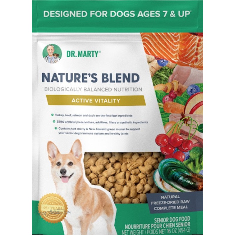 Dr. Marty Nature’s Blend for Active Vitality Seniors Freeze Dried Raw Dog Food