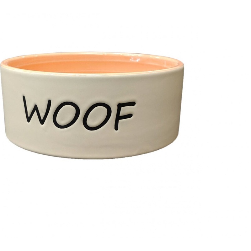 Ethical Pet Woof Dog Dish Coral