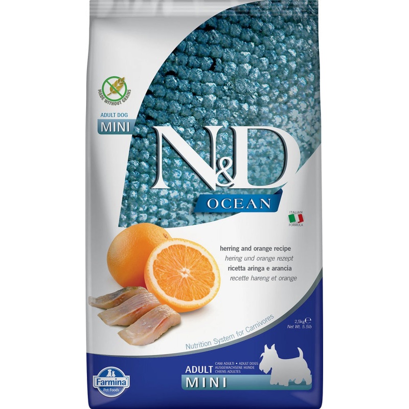 Farmina Natural & Delicious Wild Herring Grain Free Mini Breed Formula Dry Dog Food