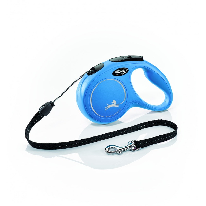 Flexi New Classic Cord Retractable Dog Leash, Blue