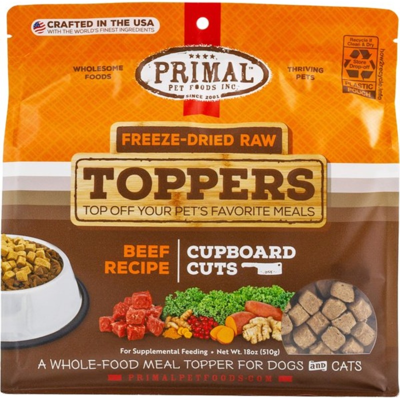 Primal Cupboard Cuts Beef Grain-Free Freeze-Dried Raw Dog Food Topper