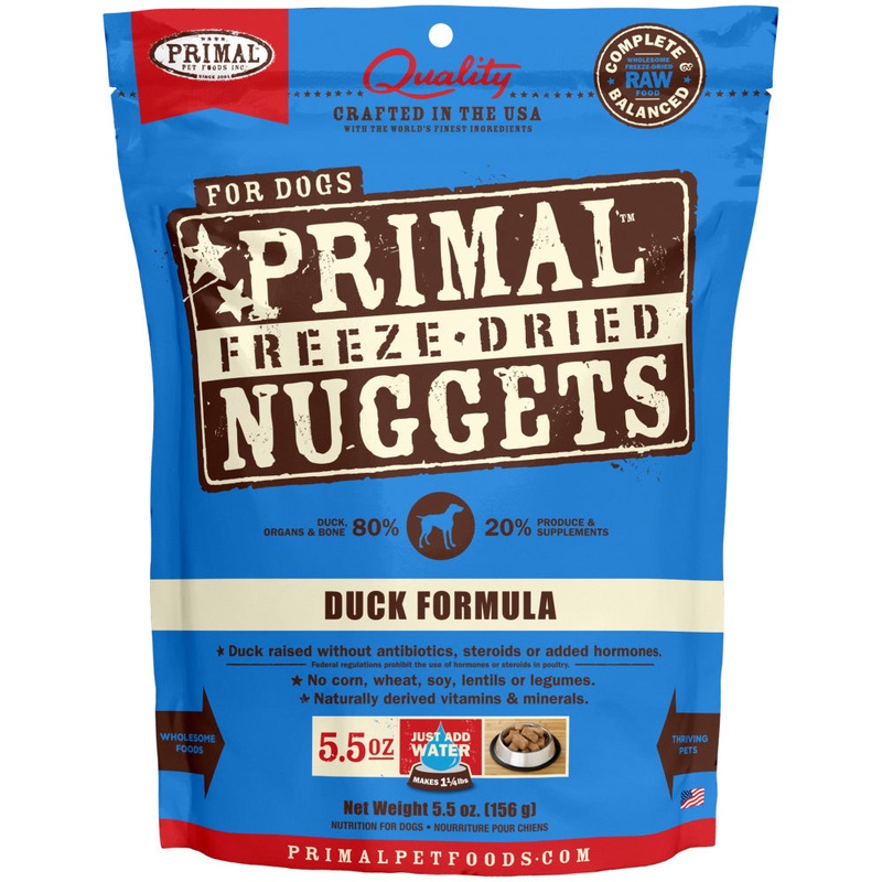 Primal Duck Formula Nuggets Grain-Free Raw Freeze-Dried Dog Food