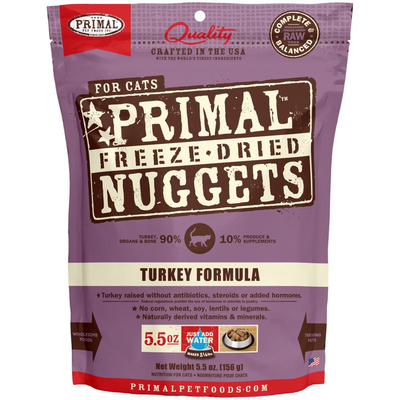 Primal Turkey Formula Nuggets Grain-Free Raw Freeze-Dried Cat Food