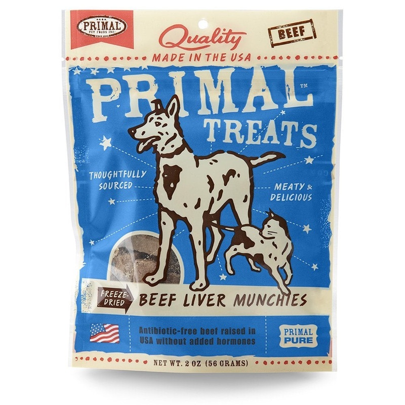 Primal Freeze-Dried Grain Free Beef Liver Munchies Dog and Cat Treats