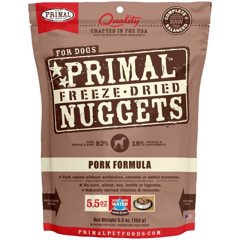 Primal Pork Formula Nuggets Grain-Free Raw Freeze-Dried Dog Food