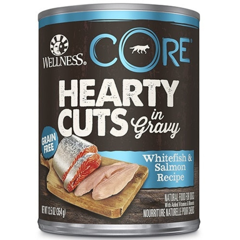 Wellness CORE Natural Grain Free Hearty Cuts Whitefish and Salmon Canned Dog Food