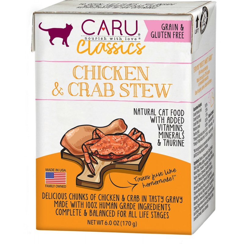 Caru Classic Grain Free Chicken & Crab Stew Recipe  Wet Cat Food