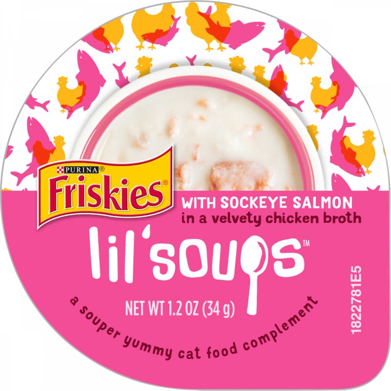 Friskies Natural Grain-Free Lil’ Soups With Sockeye Salmon In Chicken Broth Cat Food Compliment