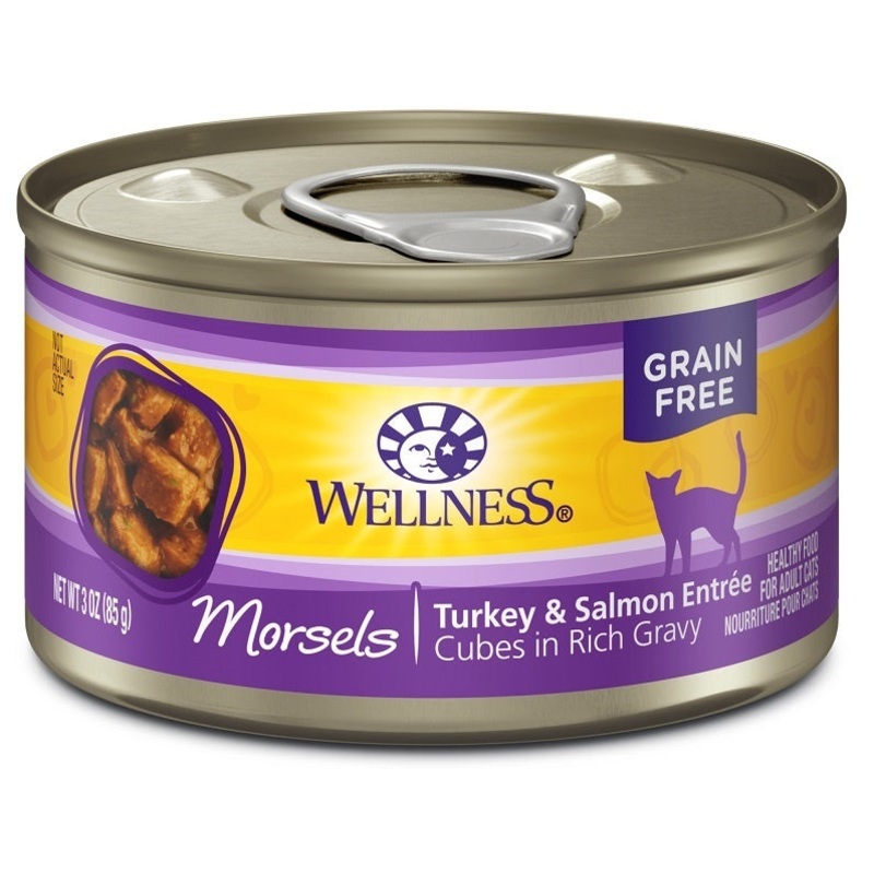 Wellness Grain Free Natural Turkey and Salmon Morsels Entree Canned Cat Food