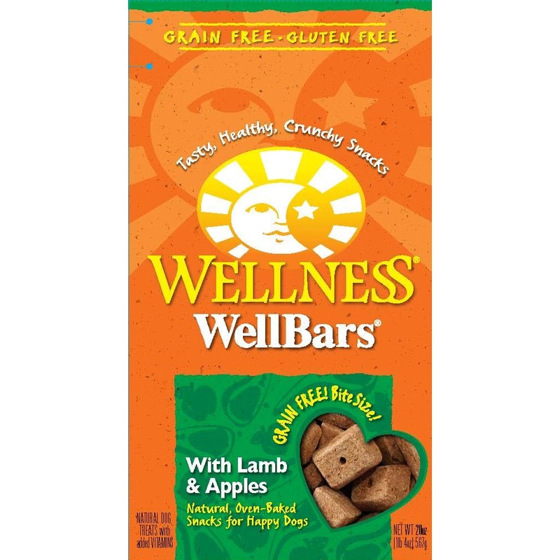 Wellness Natural Grain Free Wellbars Crunchy Dog Treats, Lamb and Apples Recipe Dog Treats