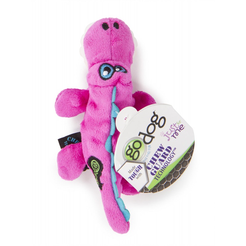 Go Dog Gators with Chew Guard Technology Durable Plush Squeaker Dog Toy Pink Mini Just for Me