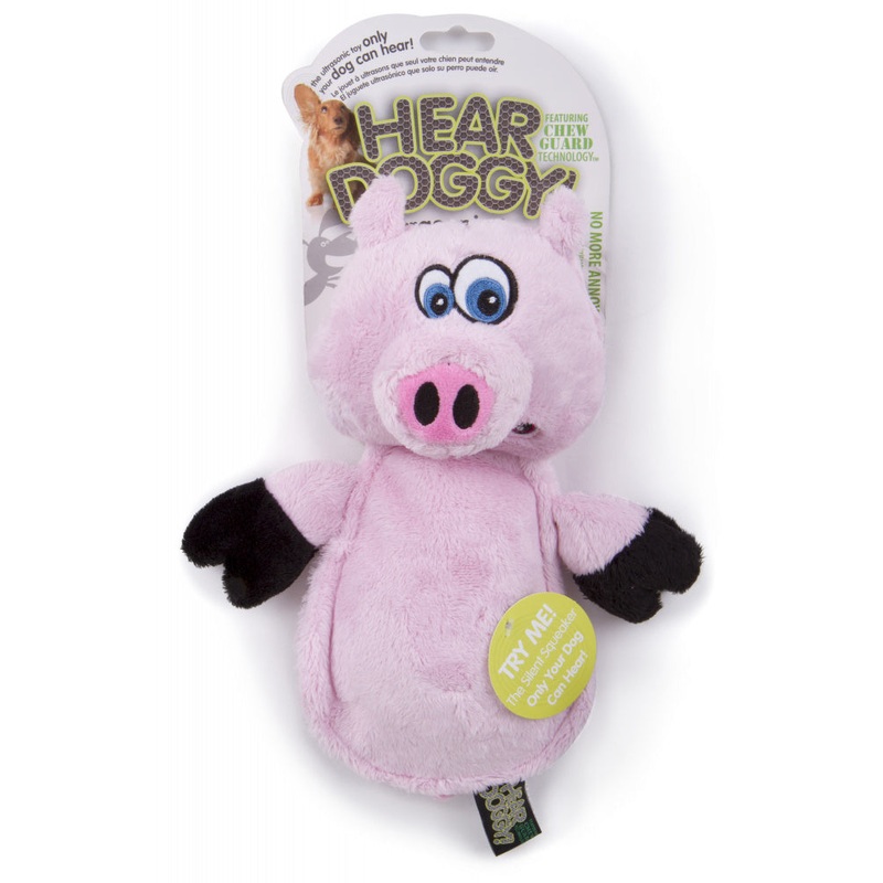Go Dog Hear Doggy Flattie Pig With Chew Guard Technology And Silent Squeak Technology Plush Dog Toy