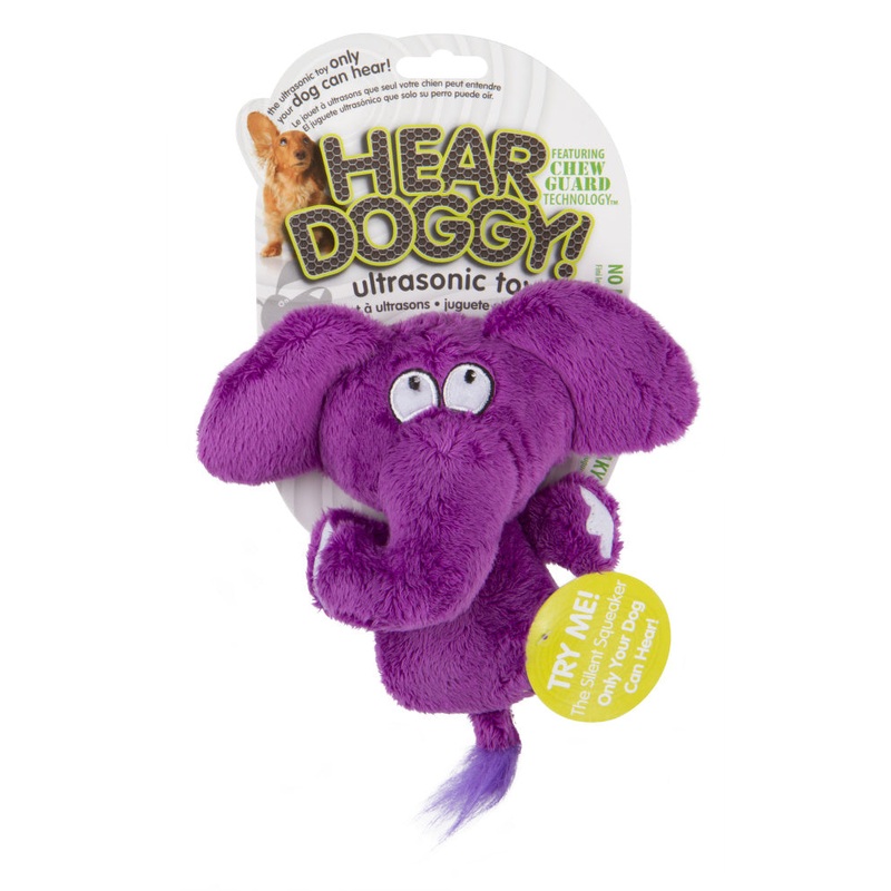 Go Dog Hear Doggy Mini Flattie Elephant With Chew Guard Technology And Silent Squeak Technology Plush Dog Toy