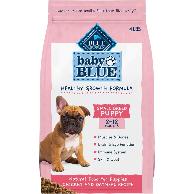 Blue Buffalo Baby BLUE Small Breed Puppy Chicken & Oatmeal Recipe Dry Dog Food, 4-lb bag