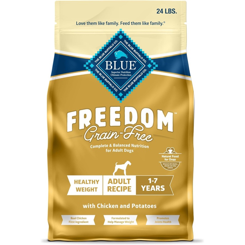 Blue Buffalo Freedom Healthy Weight Adult Grain-Free Chicken & Potatoes Dry Dog Food, 24-lb bag