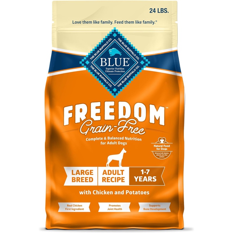 Blue Buffalo Freedom Large Breed Grain-Free Chicken & Potatoes Dry Dog Food, 24-lb bag