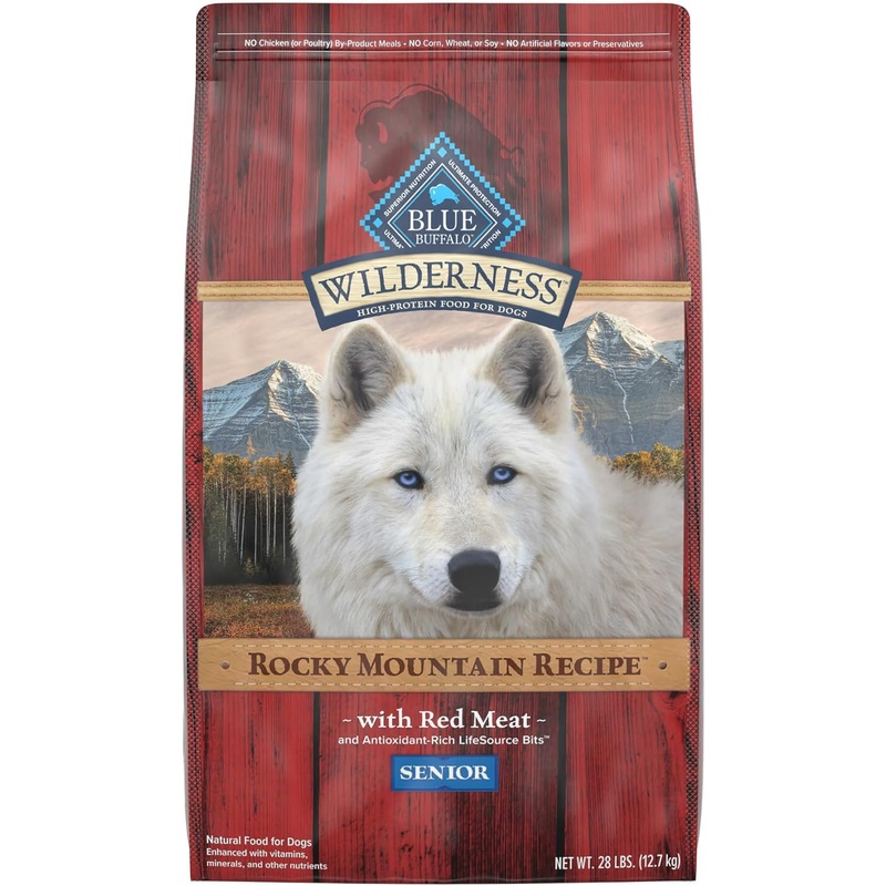 Blue Buffalo Wilderness Rocky Mountain Recipe Senior High Protein Natural Red Meat & Grain Dry Dog Food, 28-lb bag