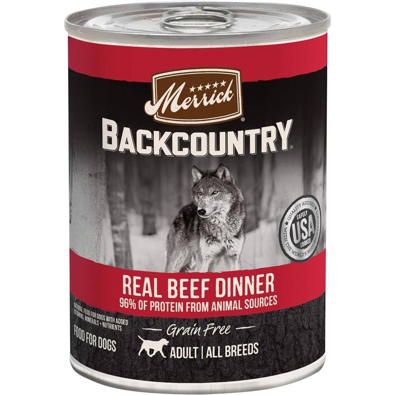 Merrick Backcountry Grain-Free 96% Real Beef Dinner Recipe Canned Dog Food