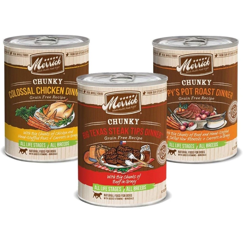 Merrick Chunky Recipes Grain-Free Wet Dog Food Variety Pack