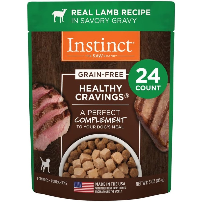 Instinct Healthy Cravings Real Lamb Recipe in Savory Gravy Grain-Free Wet Dog Food Topper