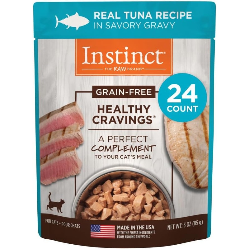 Instinct Healthy Cravings Real Tuna Recipe in Savory Gravy Grain-Free Wet Cat Food Topper