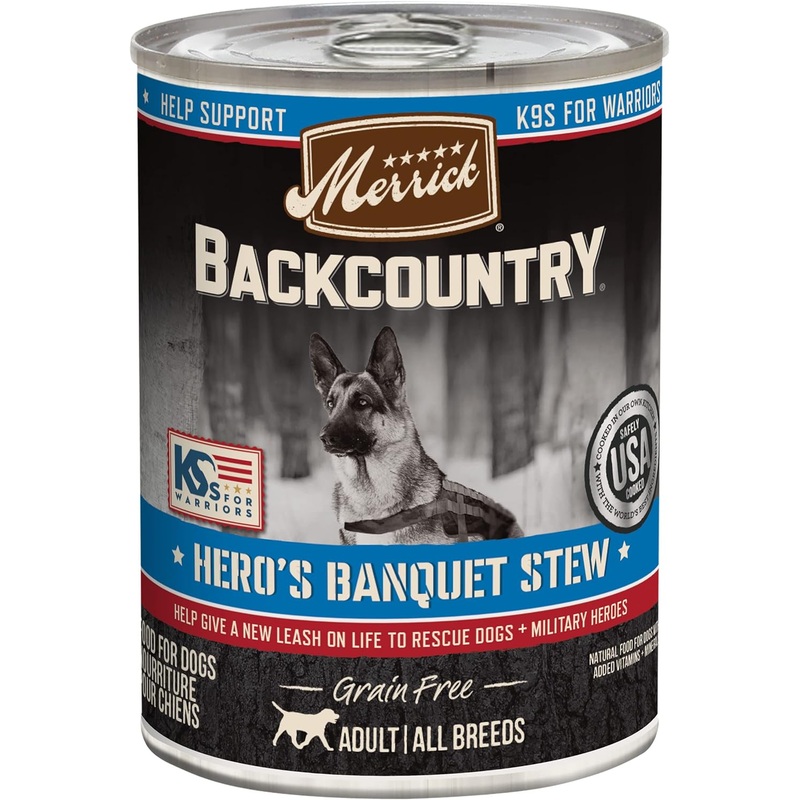 Merrick Backcountry Grain-Free Wet Dog Food Hero’s Banquet Stew (Pack of 12) 12.7 oz. Cans