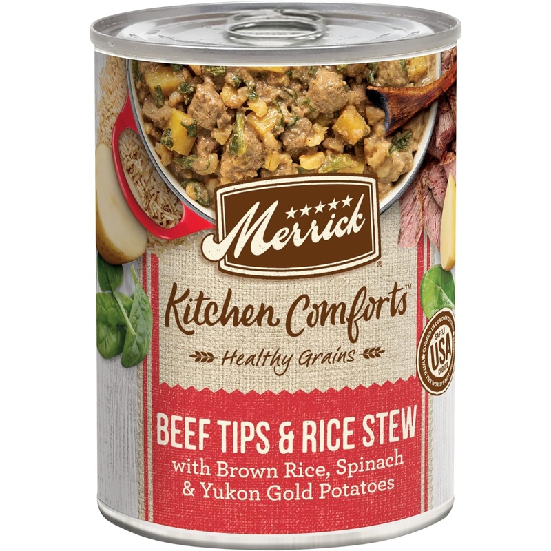 Merrick Kitchen Comforts Beef & Brown Rice Wet Dog Food, 12.7-oz can, case of 12