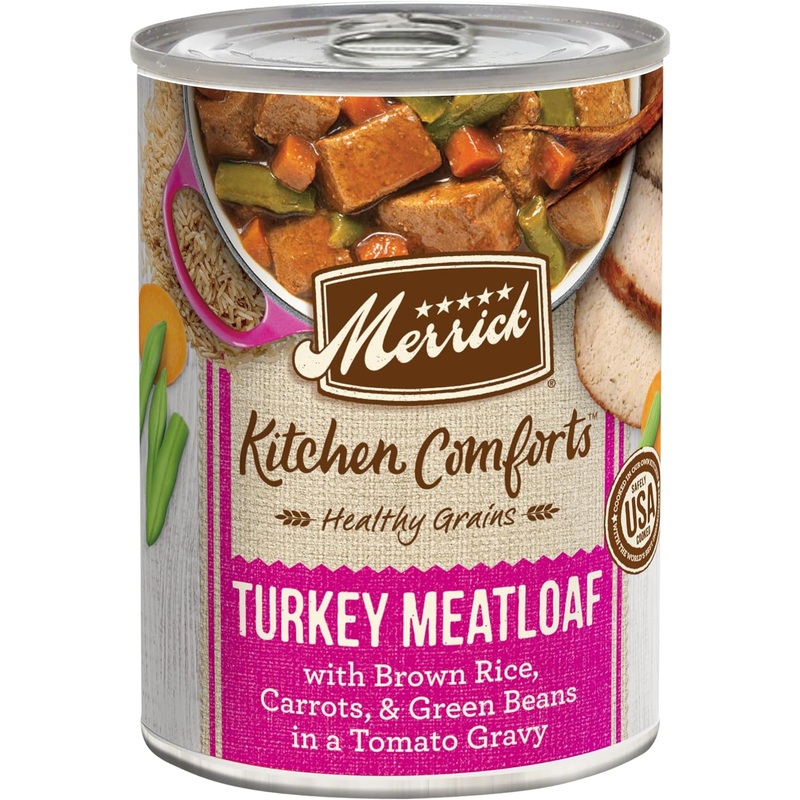 Merrick Kitchen Comforts Healthy Grains Turkey Meatloaf with Brown Rice Wet Dog Food, 12.7-oz can, case of 12