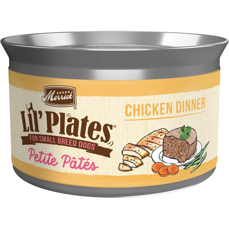 Merrick Lil Plates Petite Pates Adult Grain-Free Chicken Dinner Wet Dog Food 3-oz can, case of 24