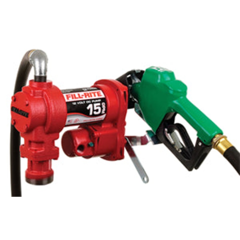 12 VOLT FUEL TRANSFER PUMP WITH HOSE AND AUTOMATIC NOZZLE WITH LEADED SPOUT – 15 GPM