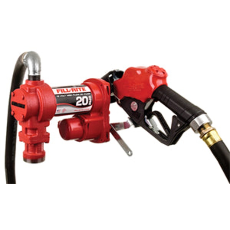 12 VOLT HIGH FLOW FUEL TRANSFER PUMP WITH HI-FLOW AUTOMATIC NOZZLE – 20 GPM