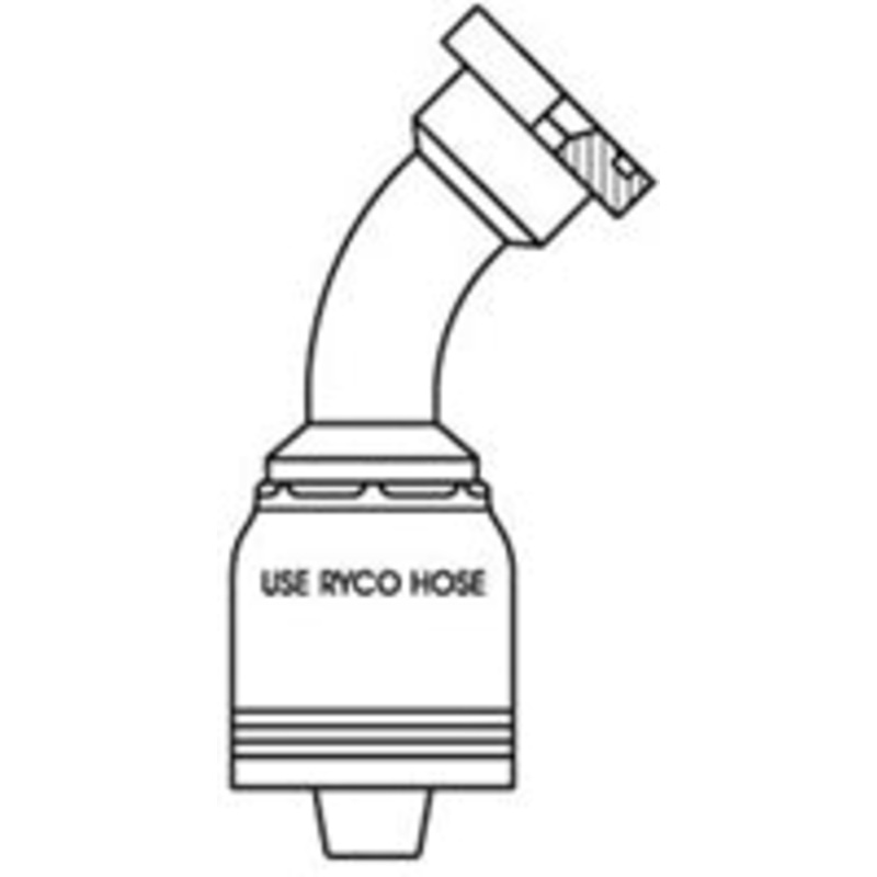 CODE 62 FLANGE 45 DEGREE BEND WITH 3/4 INCH THREAD FOR 3/4 INCH HOSE