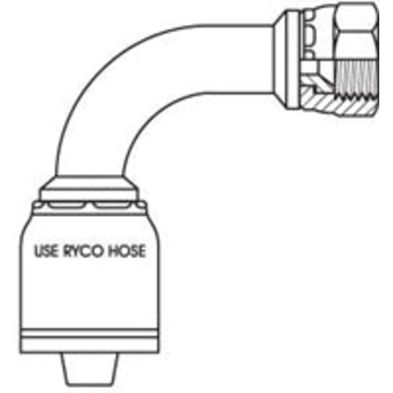 JIC FEMALE 90 DEGREE LONG BEND WITH 7/8 INCH THREAD FOR 5/8 INCH HOSE