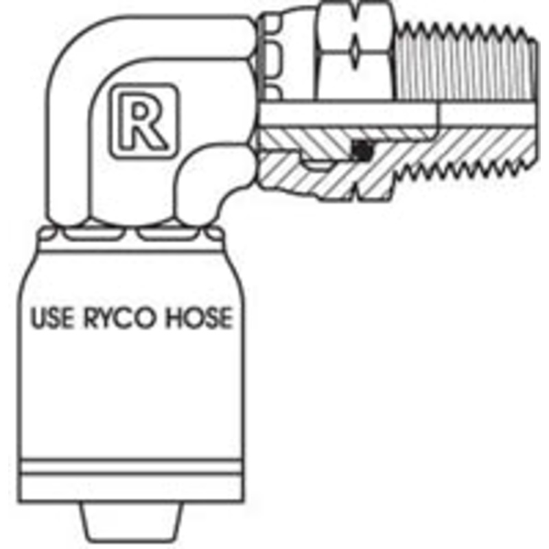 NPT MALE SWIVEL 90 DEGREE BEND WITH 3/4 INCH THREAD FOR 3/4 INCH HOSE