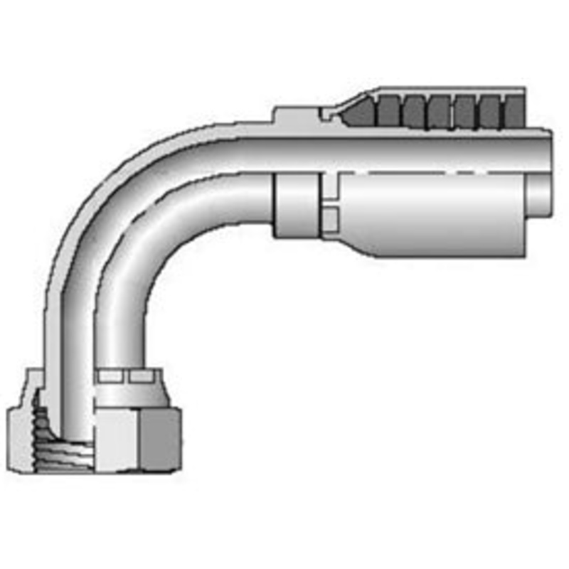 3/8 INCH HOSE X M18 METRIC L FEMALE ELBOW – 90 SWIVEL
