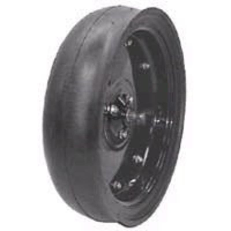 4-1/2 INCH X 16 INCH PLANTER WHEEL – BLACK STEEL WHEELS  STEM BEARING WITH CROSS HOLE