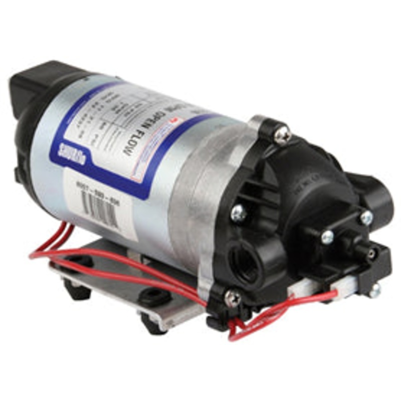 12V DIAPHRAGM PUMP PUMP WITH DEMAND SWITCH – 1.8 GPM / 50 PSI  3/8 FEMALE PORTS  – HAS ON / OFF SWITCH
