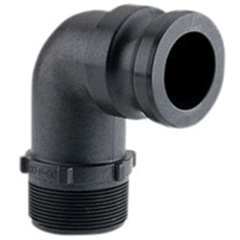 2 F SERIES 90 DEGREE ELBOW CAM LOCK COUPLER – 2 MALE ADAPTER X 2 MALE PIPE THREAD