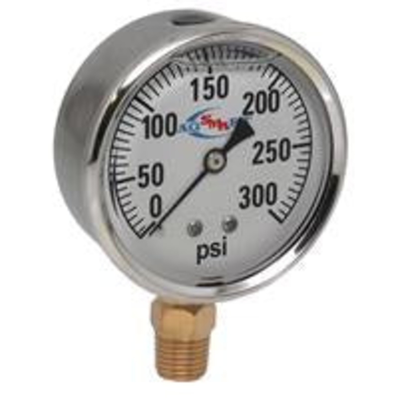 300 PSI LIQUID FILLED  / STAINLESS GAUGE – 2-1/2 DIAMETER